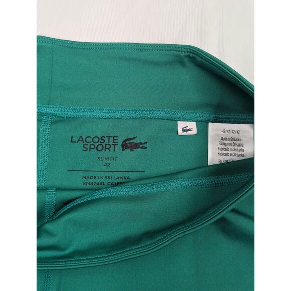 Lacoste Sport Women's Slim Fit Green Bike Shorts Womens Sz 42 Large - Picture 3 of 8